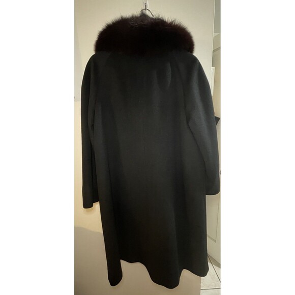 Vintage Forstmann 100% Wool Coat w/ Real Mink Fur Collar | Black | 1950s-60s M/L - Picture 4 of 8